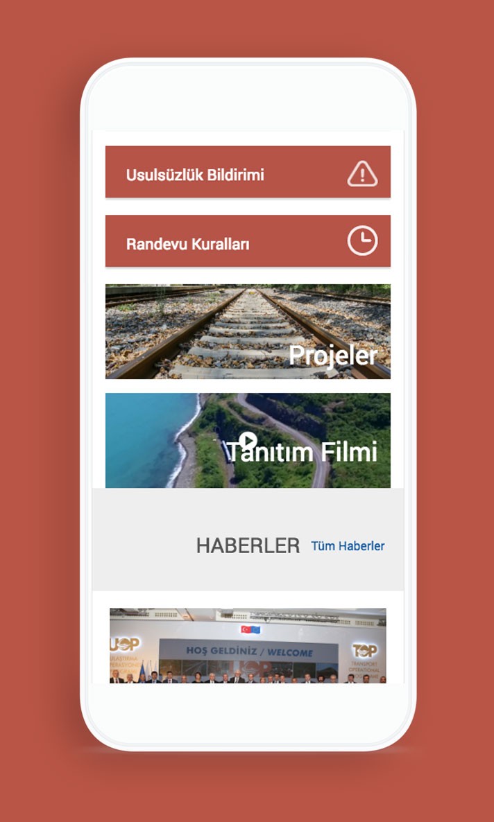 Ulaştırma mobil arayüz tasarımı